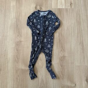 Kids Forest Print Pajama Set - Blue